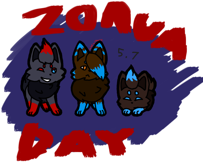 Happy Zorua Day - Cartoon (680x537), Png Download