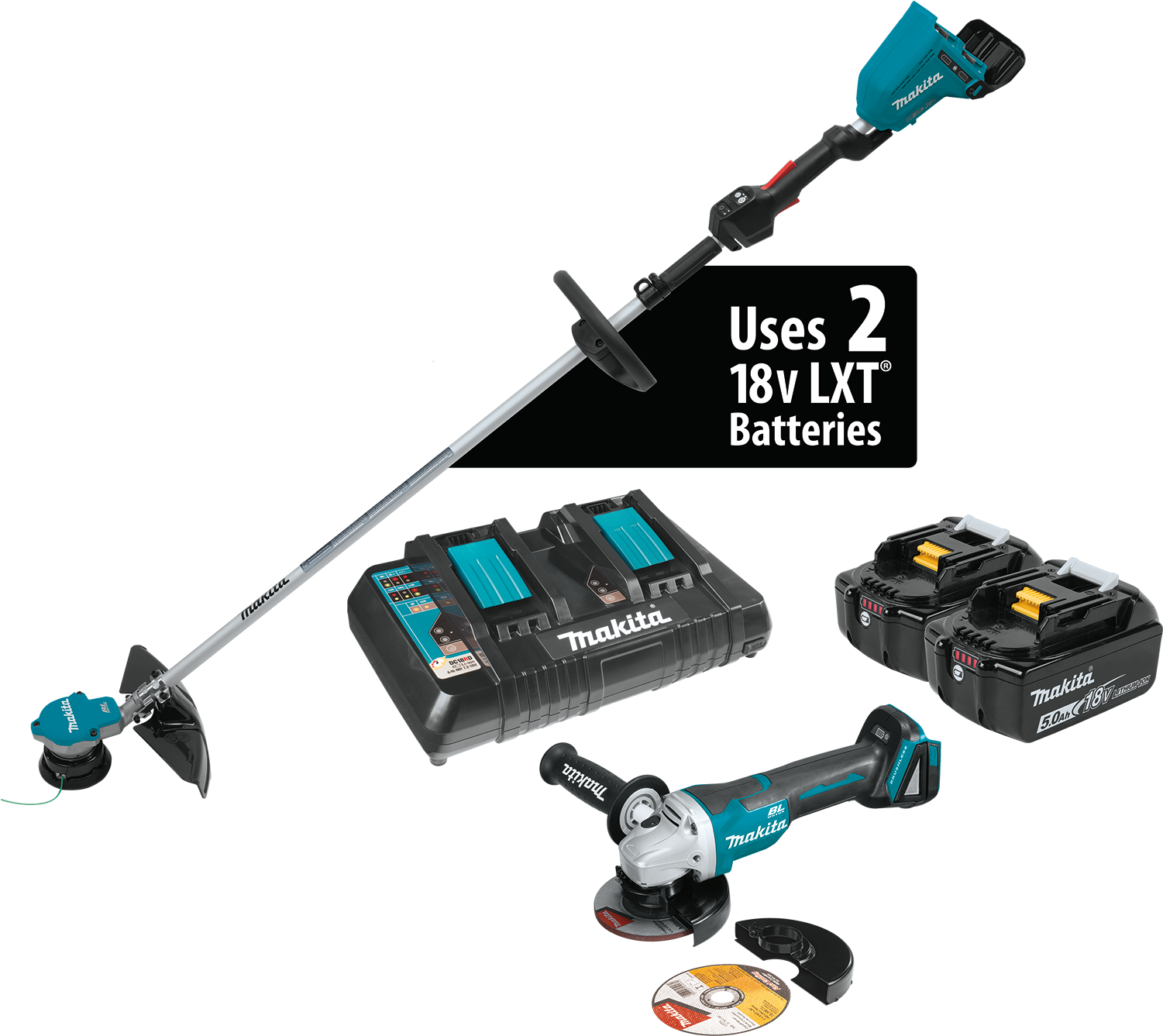 Cordless String Trimmers Outdoor Power Equipment Makita - Lithium Ion Brushless String Trimmer Kit (1500x1500), Png Download