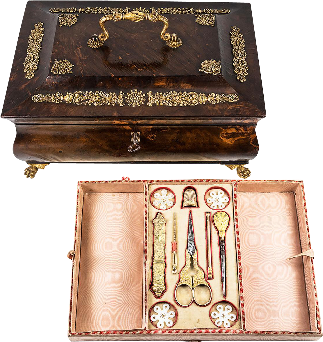 V Rare Napoleon Era French Sewing Box, Chest, 18k Gold - Sewing (1174x1174), Png Download