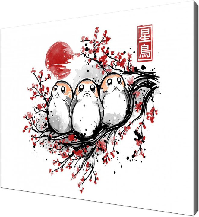 Starbird Porg, Star Wars, Kanji, Japan, Japanese, Red - Star Wars (660x719), Png Download