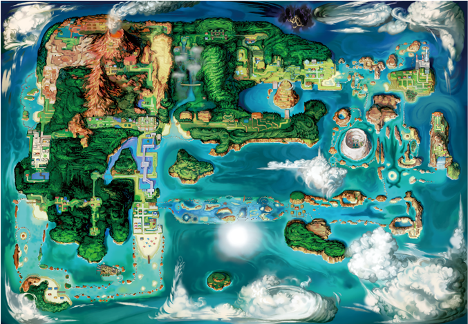 The Hoenn Region - Pokemon Omega Ruby Region (832x468), Png Download
