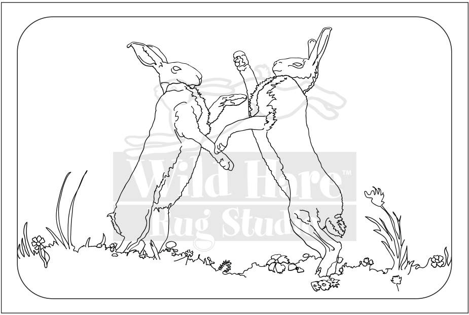 March Hares Rug Pattern - Clip Art (1000x677), Png Download