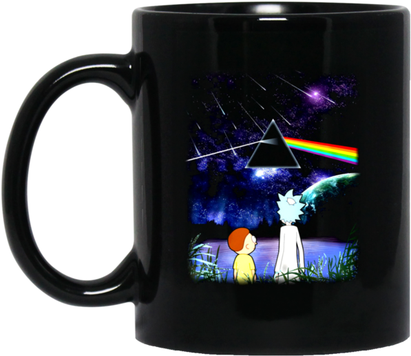 Rick And Morty Mug Pink Floyd Dark Side Of The Moon - Pink Floyd Rick And Morty (600x600), Png Download