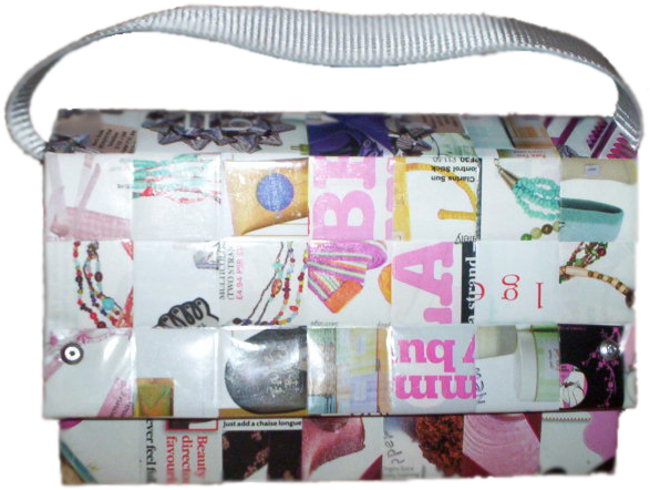 Pepachio Weaved Paper Handbag (816x616), Png Download