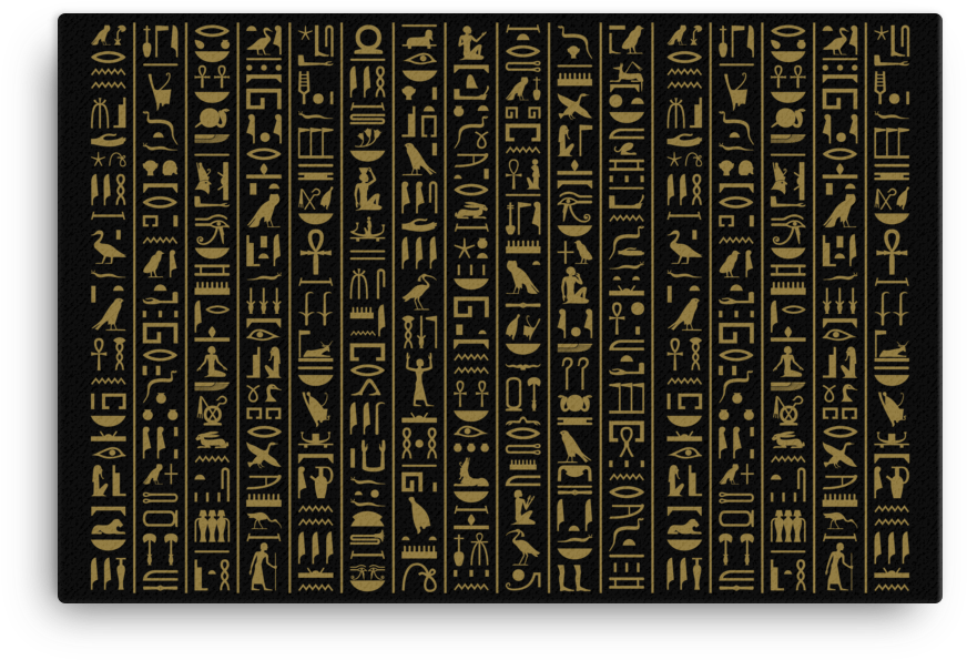 Ancient Egyptian Hieroglyphs Canvas 36x24 (1000x1000), Png Download