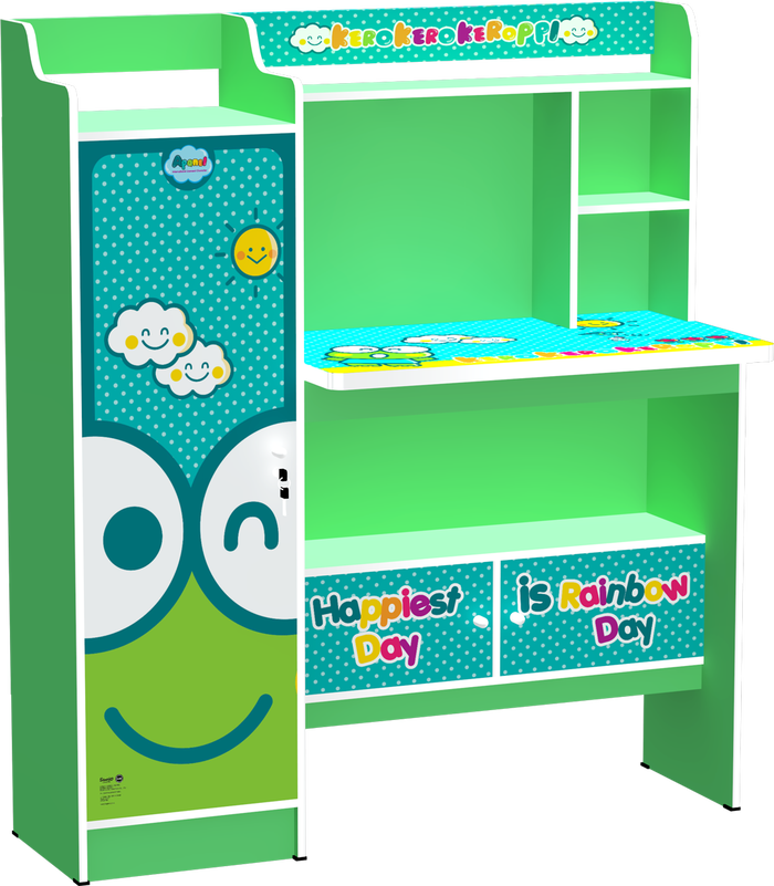 A Panel Meja Belajar Anak Keroppi Sd-2531 Krp - Meja Belajar Anak Keroppi (700x801), Png Download