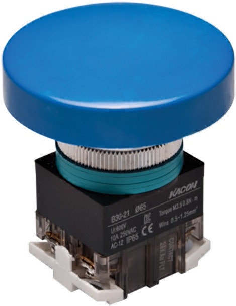 30mm Momentary Push Button, 65mm Mushroom Head, Ip65, - Push-button (800x800), Png Download