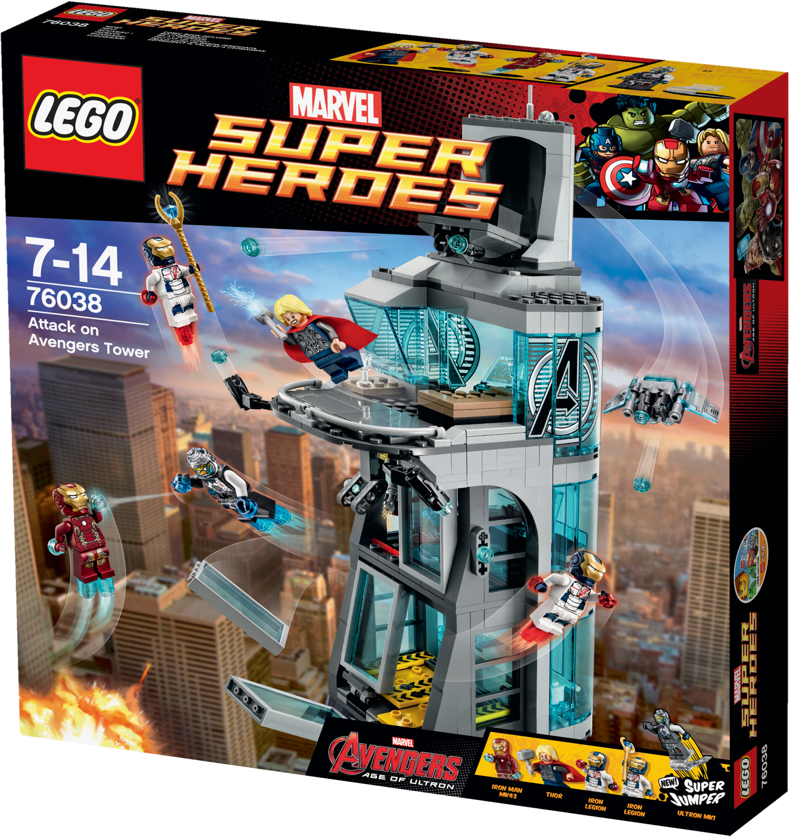 Ce Set Lego Marvel Super Heroes Est Livré Avec 5 Minifigures - Lego Super Heroes Tower (2400x1800), Png Download