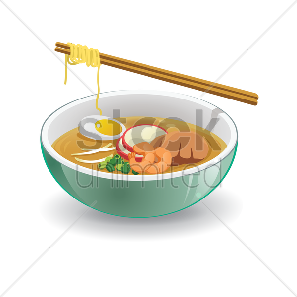 Free Download Ramen Clipart Chopsticks Soup Ramen - Vector Graphics (600x600), Png Download