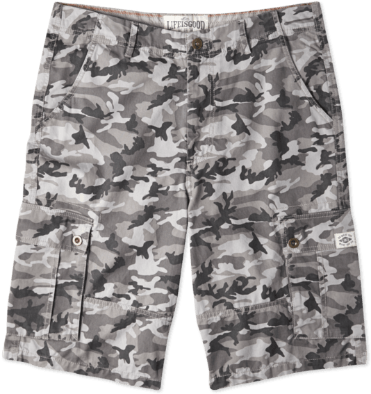 Men's Camo Cargo Shorts - New Era 6 Cap Carrier Woodland Camouflage (570x570), Png Download