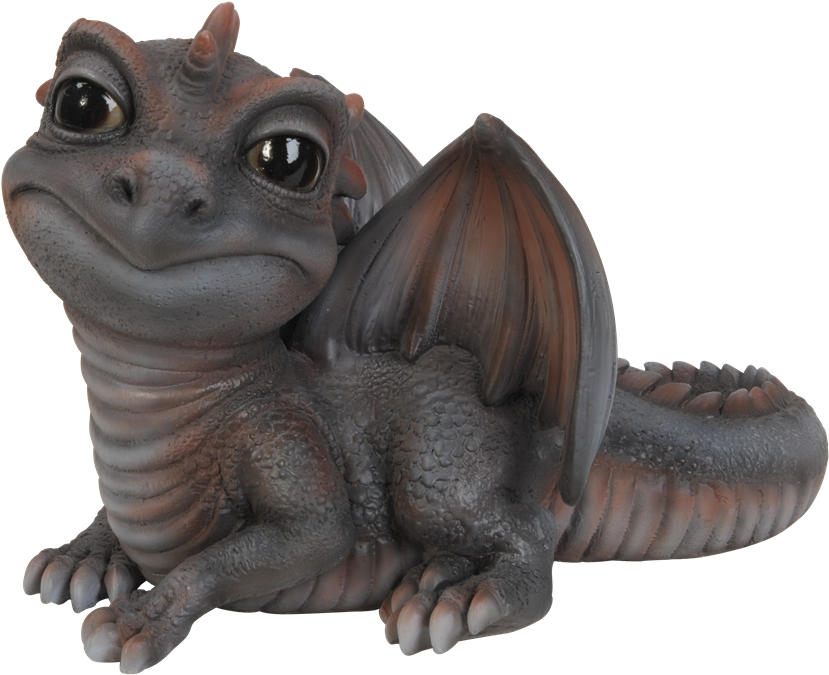 Pet Pal Baby Grey Red Dragon Resin Garden Ornament - Baby Dragon (900x735), Png Download