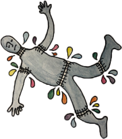 Falling Apart At The Seams - Cartoon (800x561), Png Download
