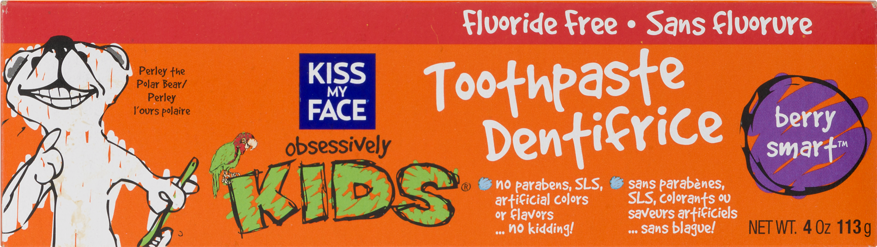 Kiss My Face Kids Fluoride Free Toothpaste, Berry Smart, - Kiss My Face - Kids Toothpaste Fluoride-free Berry (1800x1800), Png Download