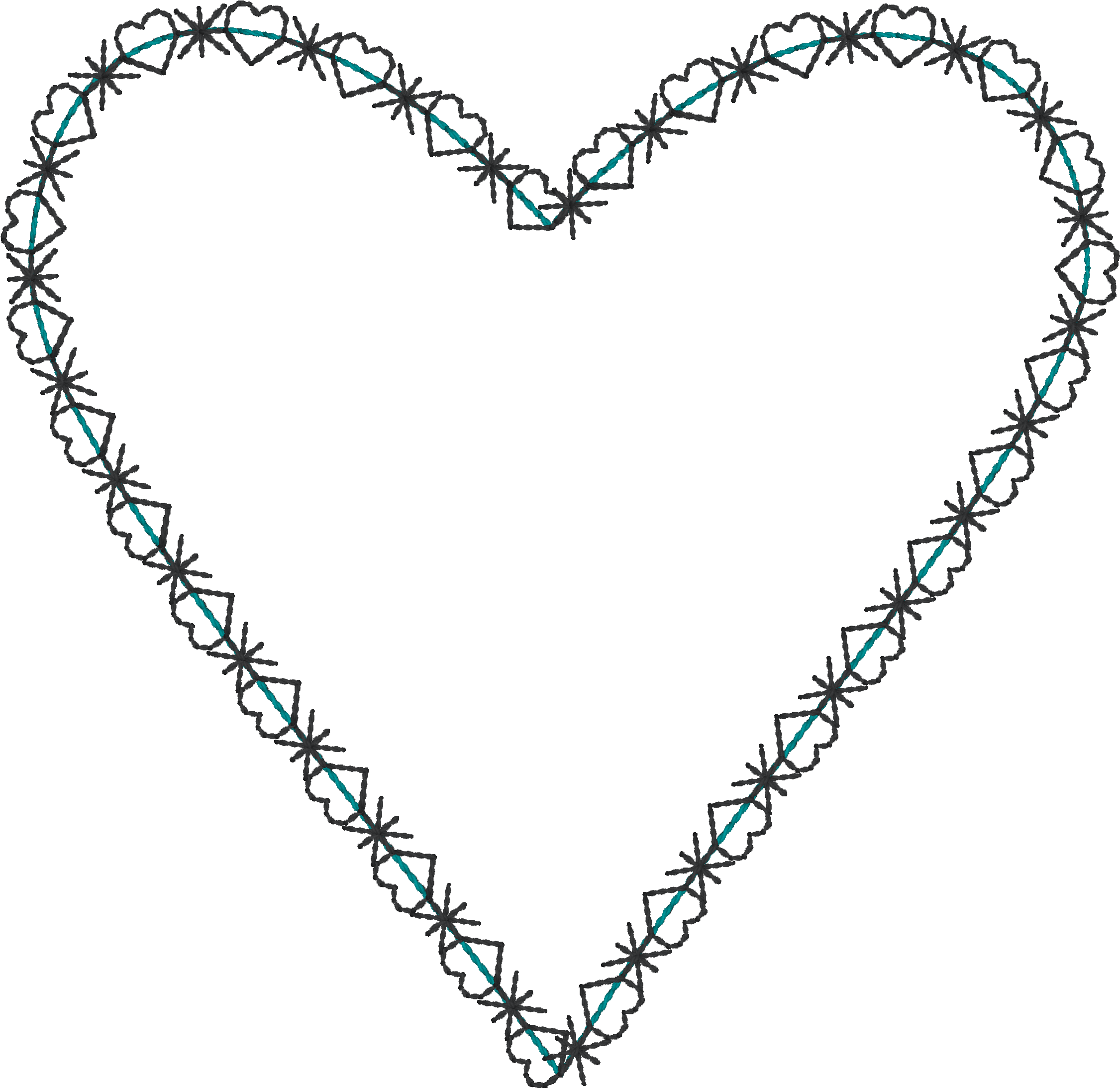 4 Ith Applique Heart Patterns Machine Embroidery - Machine Embroidery (2255x2192), Png Download
