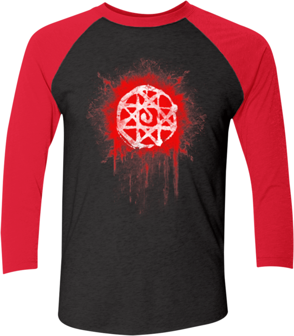 Alphonse Elric Blood Seal Men's Triblend 3/4 Sleeve - Epic Slouchy V-neck Alphonse Elric Blood Sign. Fullmetal (1155x1155), Png Download