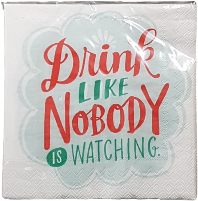Cocktail Napkins Drink Like No-one Is Watching - Mixed Greens | Modern Gifts (1060x1060), Png Download