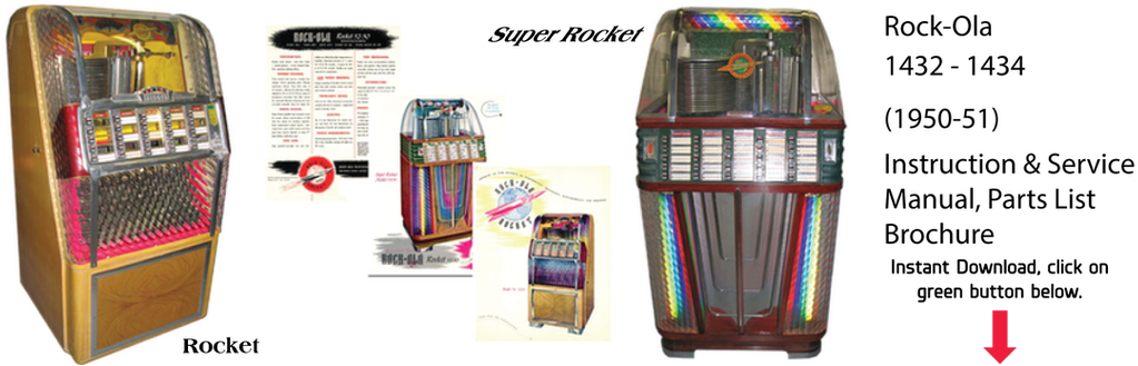 Rock Ola Model 1432 1434 Rocket Manual & Brochures - Rock Ola Super Rocket (1042x329), Png Download