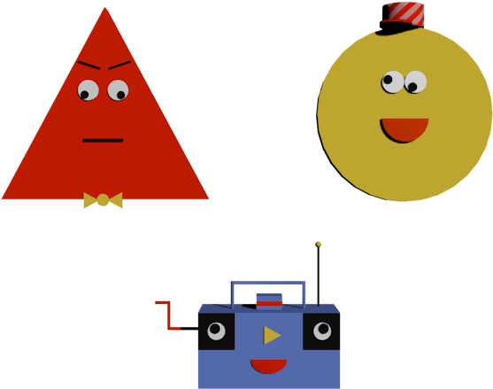 Happy Circle And Angry Triangle (650x500), Png Download