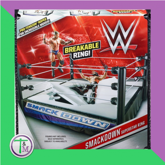 Smackdown Superstar Ring For Wwe Wrestling Figures - Wwe Playset Rings (533x800), Png Download