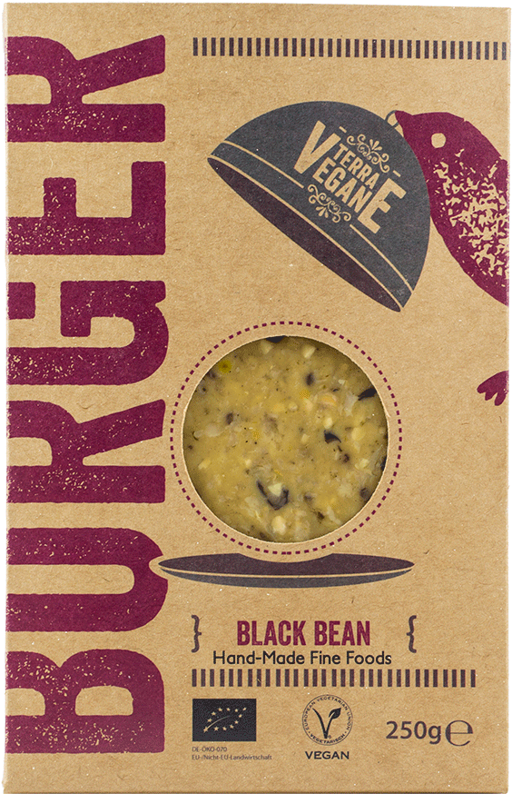 Terra Vegane Black Bean Burger - Terra Vegane Classic Vegan Burger (300g) (773x1000), Png Download