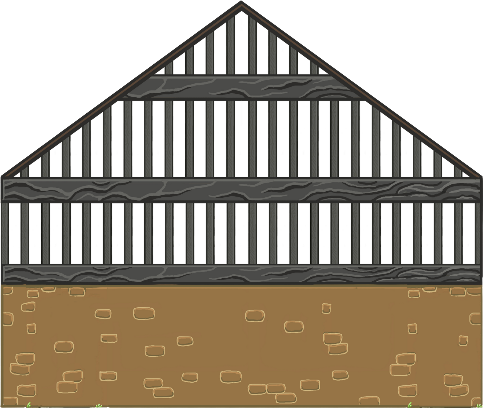 Here Are The Pngs To Make The Building - Stair Railing Runs Into Ceiling (1600x1350), Png Download