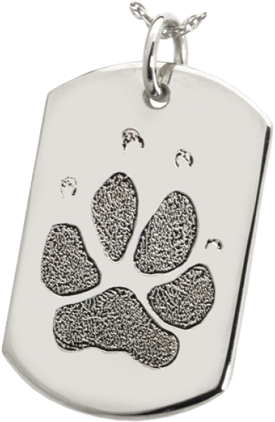 B&b Dog Tag Actual Pawprint Jewelry - Pawprint Round Solid 14k Gold Pet Cremation Necklace (600x600), Png Download