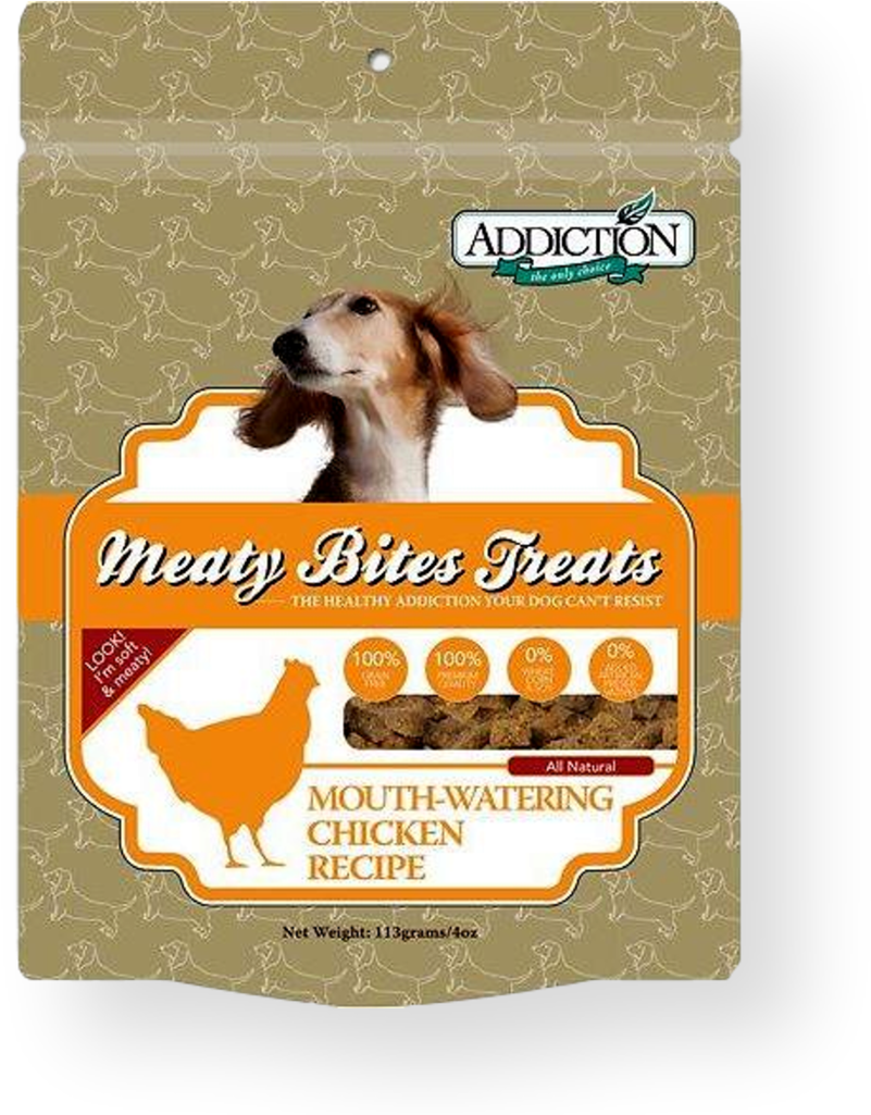 Addiction Meaty Bites Chicken Dog Treats - Addiction Meaty Bites Chicken Dog Treats - 4 Oz Bag (1024x1024), Png Download
