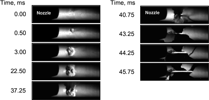 Breakup Images Of A Thick Deposit Placed 5 Cm From - Stairs (850x414), Png Download