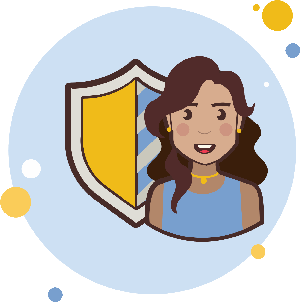 Lady With A Security Shield Icon (1600x1600), Png Download