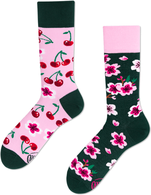 Cherry Blossom - Skarpety Many Mornings (600x750), Png Download