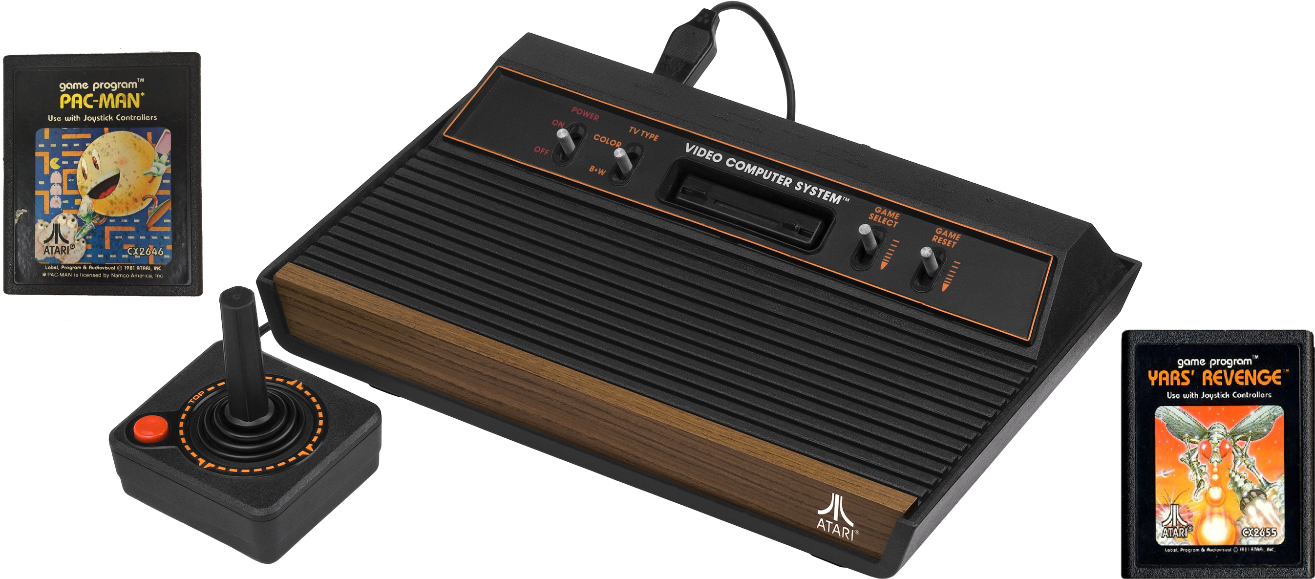Atari Con Cartuchos - Atari Game Console 2600a (2835x1512), Png Download