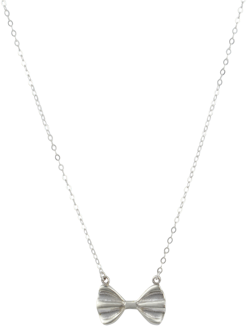 Sterling Silver Bow Necklace (851x1280), Png Download