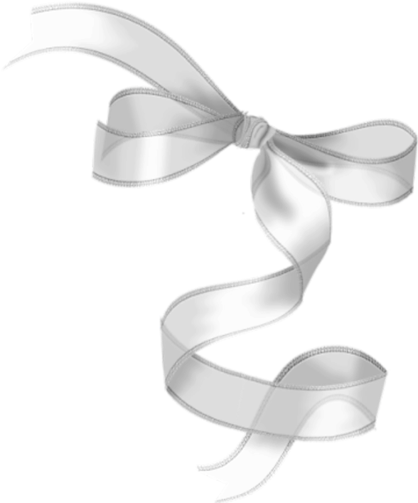Silver Bows - Silver Ribbon Png Format (600x708), Png Download
