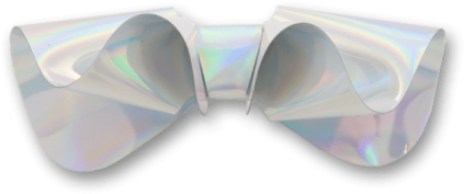 Aurora In Laser Silver Bow Tie - Necktie (595x595), Png Download