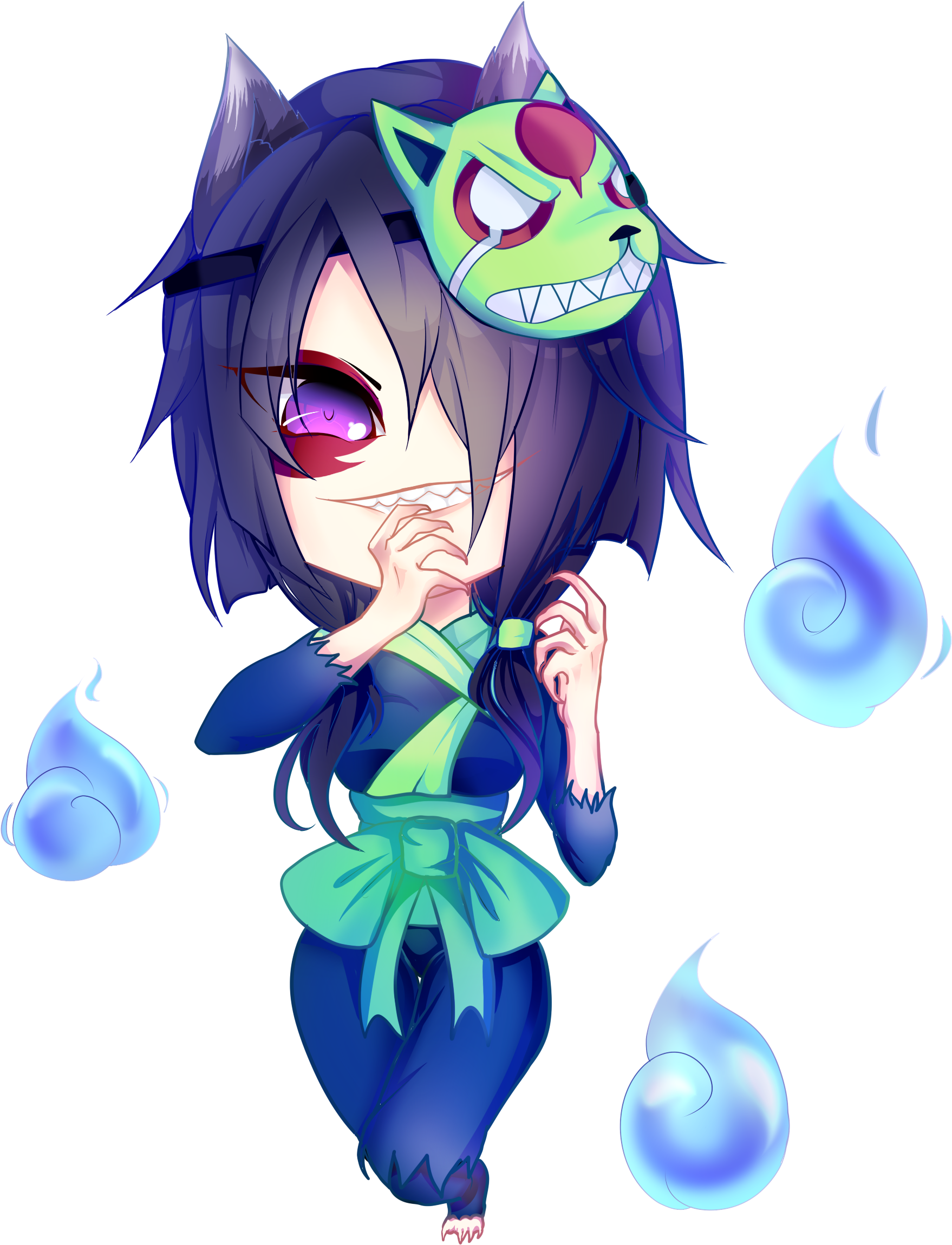 My Friend Shir Drew Chibi Cursed Mask Yumiko - Brawlhalla (2800x2800), Png Download