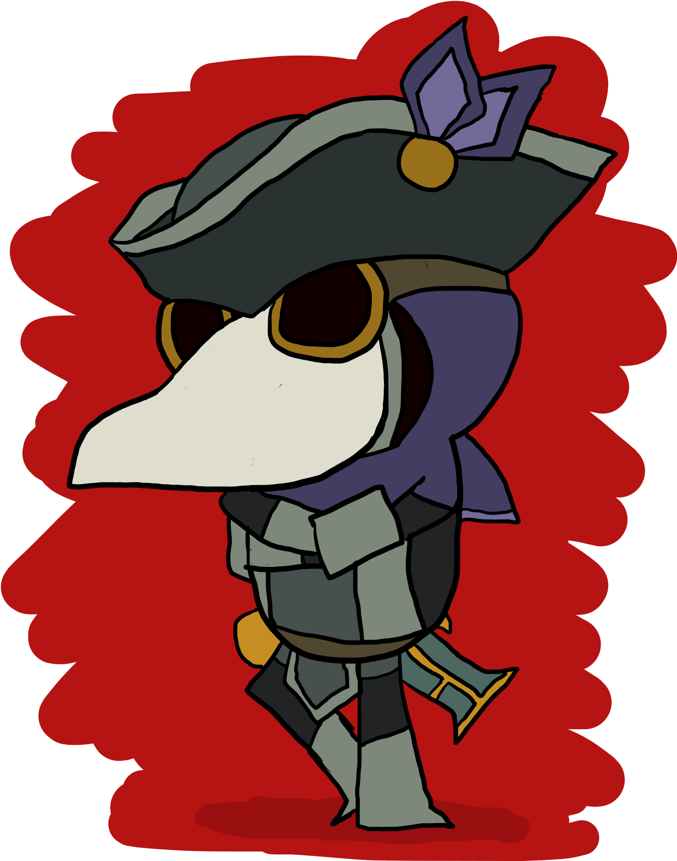 Go Back - Plaguedoctor Lucien (1342x1714), Png Download