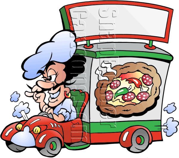 Delivery Car Pizza Logo (600x600), Png Download