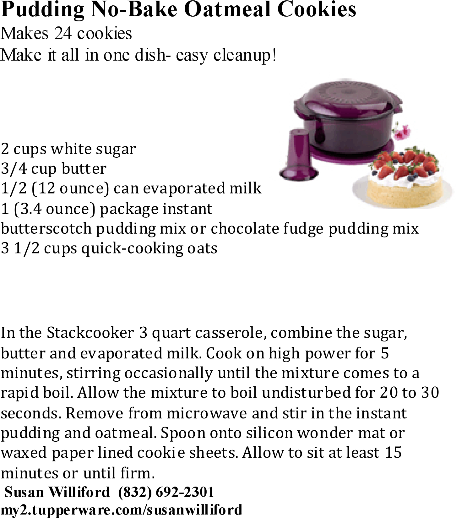 Tupperware No-bake Oatmeal Cookies Visit My Website (1500x1800), Png Download