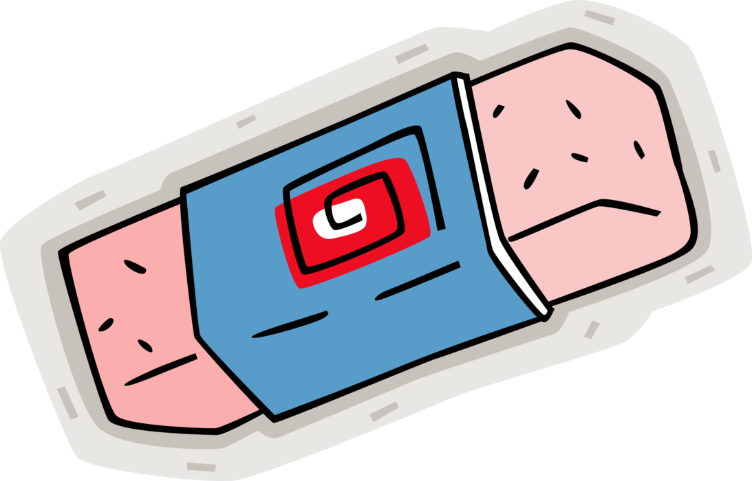 Vector Illustration Of Rubber Eraser For Erasing Marks - Gadget (1093x700), Png Download