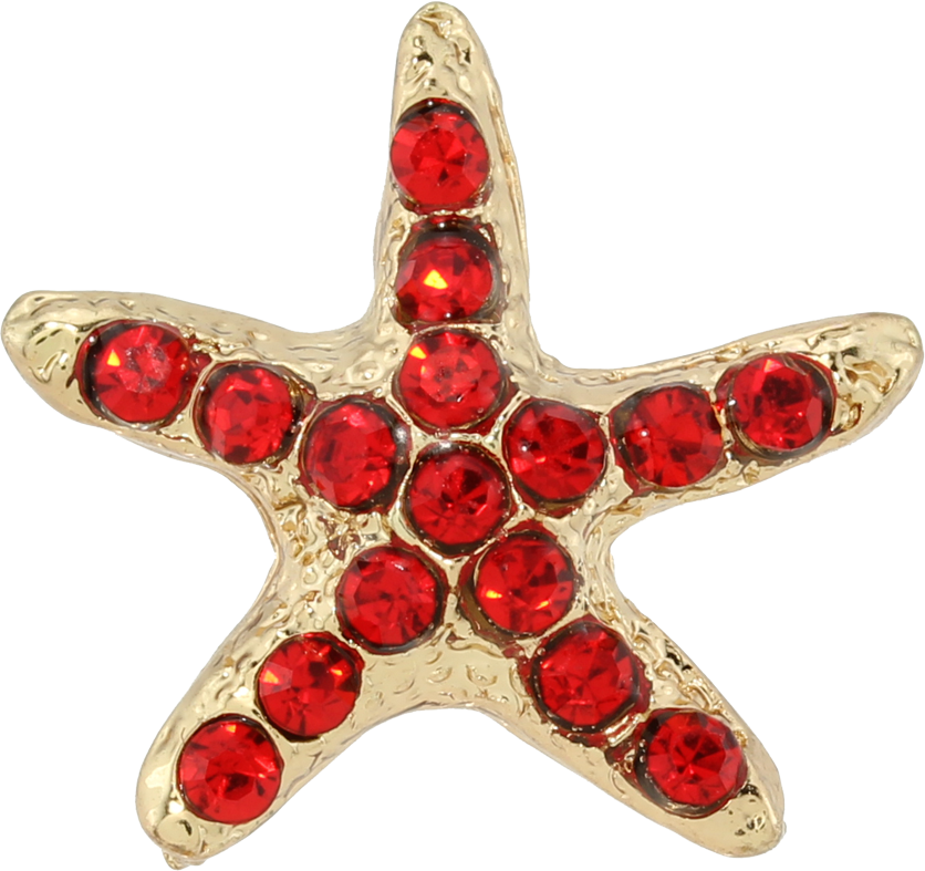 Mini Gold Starfish & Red Diamonds Diy - Pendant (836x787), Png Download