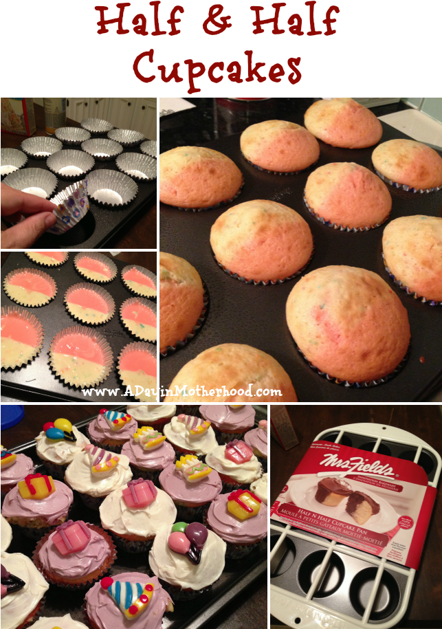 Adorable Half Pink Cupcakes Made With Our Half N Half - Mrs. Fields (650x929), Png Download