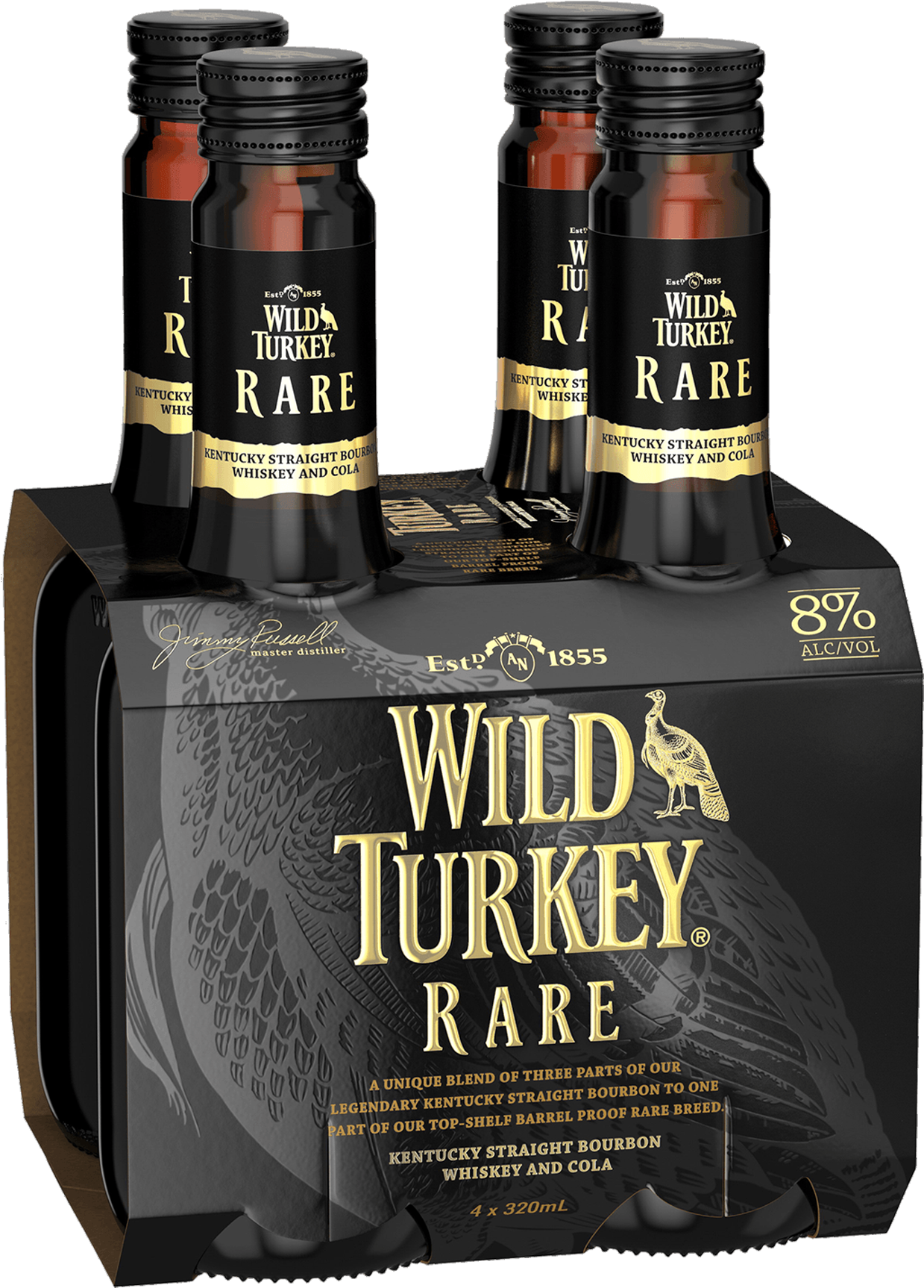 Wild Turkey Rare Bourbon & Cola Bottle - Wild Turkey Rare Breed Stubbies (2000x2000), Png Download