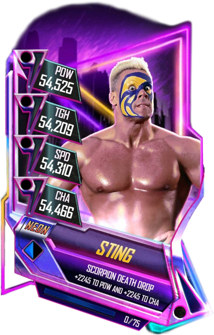 Sting S5 23 Neon - Wwe Supercard Neon Cards (733x1158), Png Download