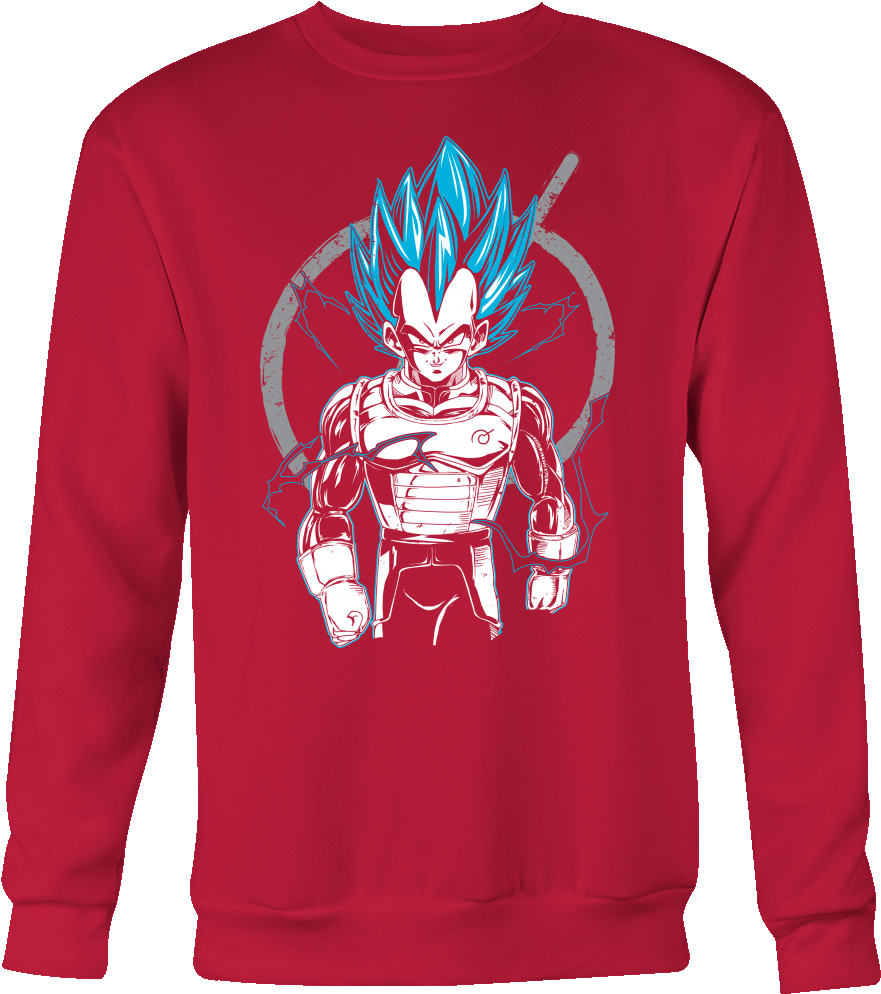 Super Saiyan Vegeta God Sweatshirt T Shirt (1000x1000), Png Download