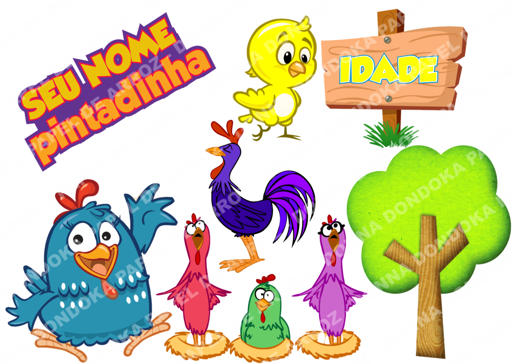 Galinha Pintadinha - Topper - Galinha Pintadinha (1024x748), Png Download