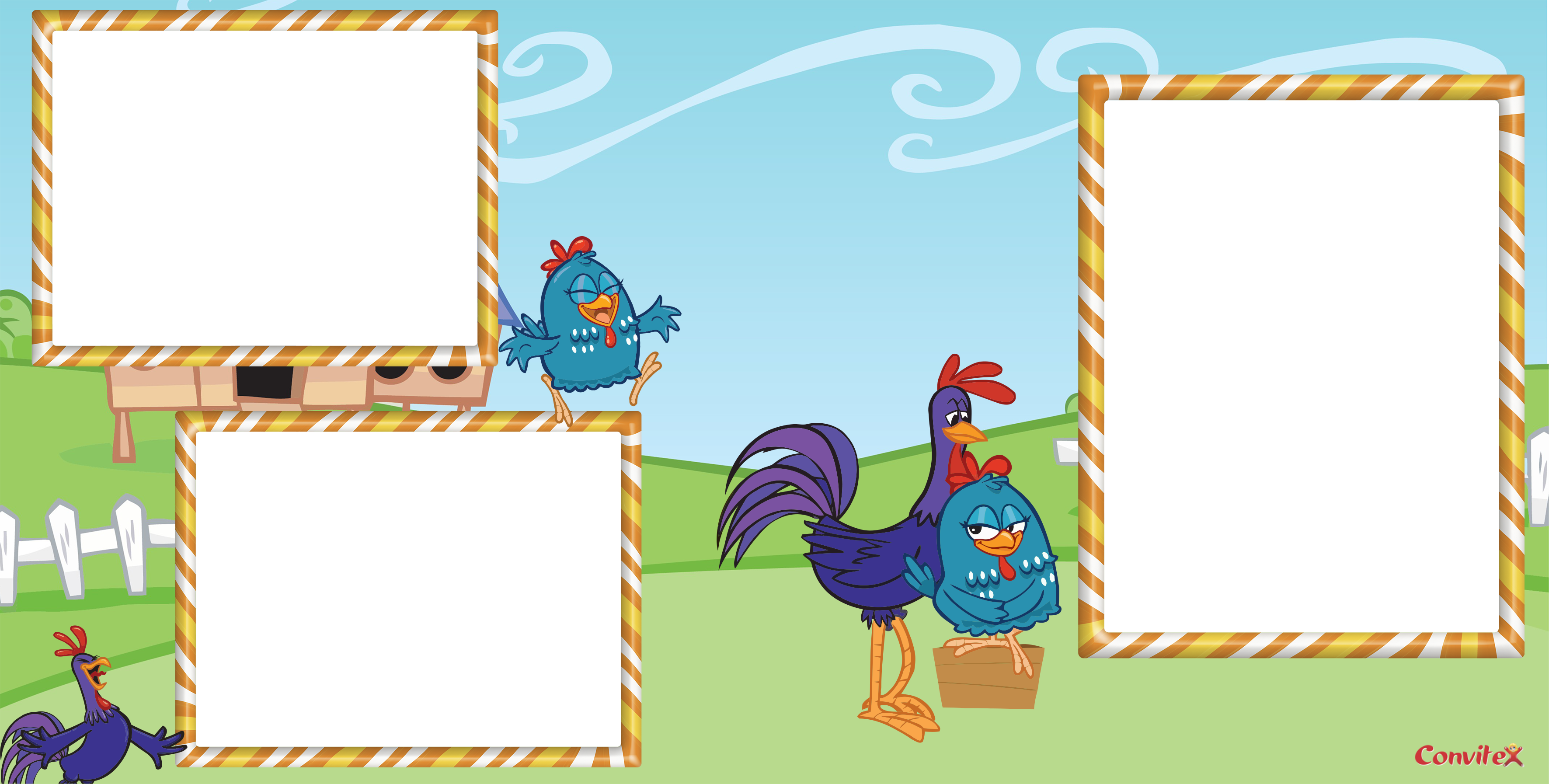 Photob Galinha Pintadinha Capa Photob Galinha Pintadinha - Moldura Para Fotos Galinha Pintadinha (3543x1793), Png Download