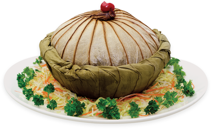 Fresh Shrimps Fried Rice Wrapped In Lotus Leaves - Meringue (740x570), Png Download