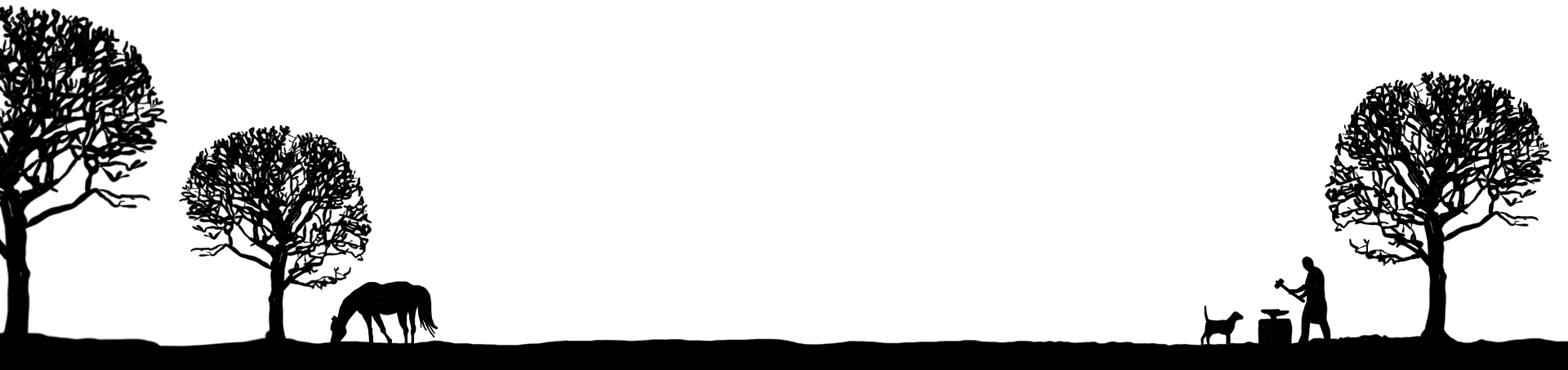 Grove Cottage Forge 44 Thong Hall Road Wickham Market, - Monochrome (1920x454), Png Download