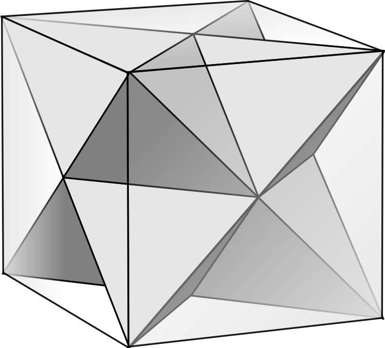 Tetrahedra In Cube - Demicube (750x679), Png Download