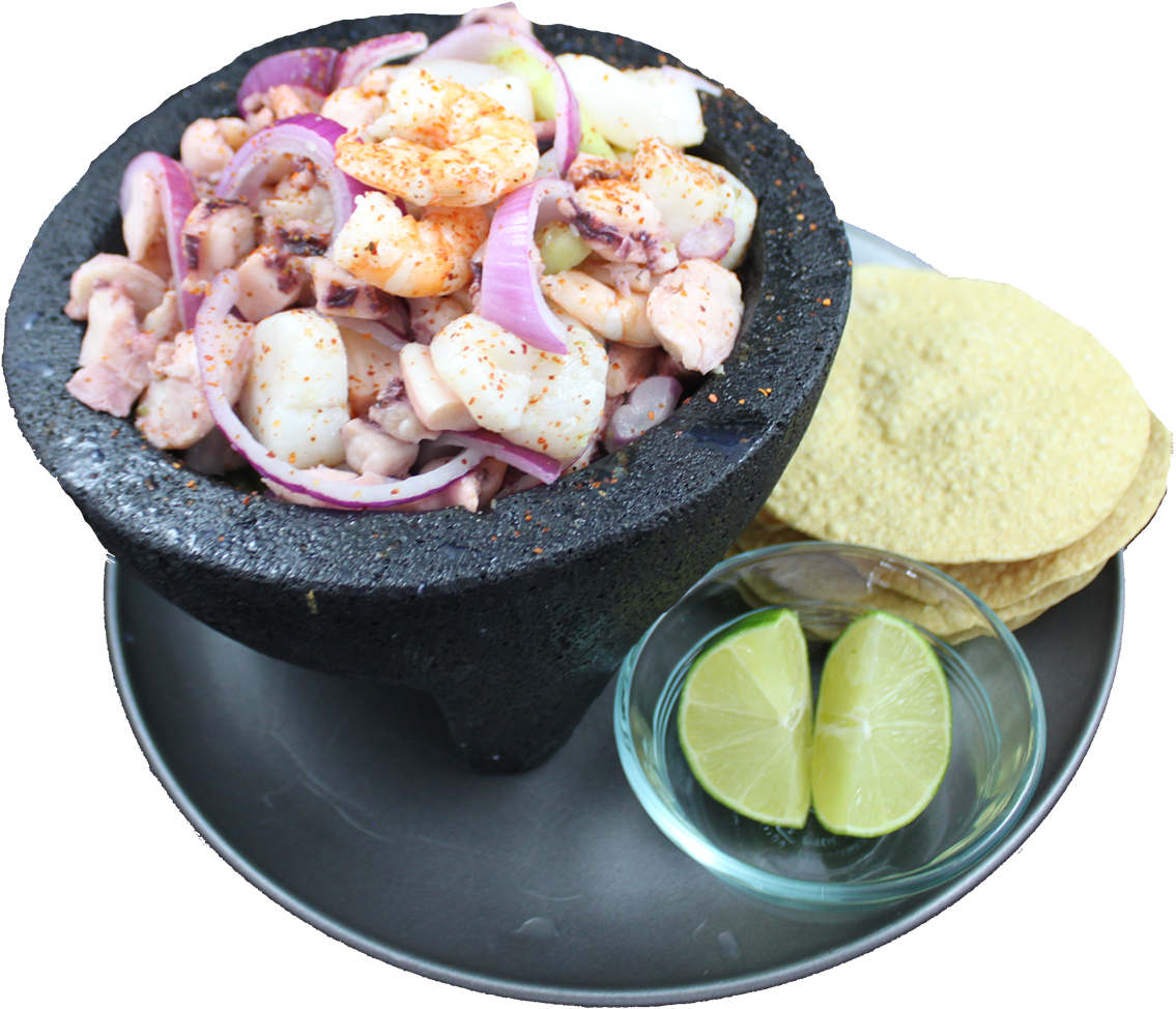 Infierno - Aguachiles Molcajete Png (1200x1010), Png Download